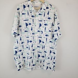 Columbia PFG Men's Fish Print Button Up Shirt